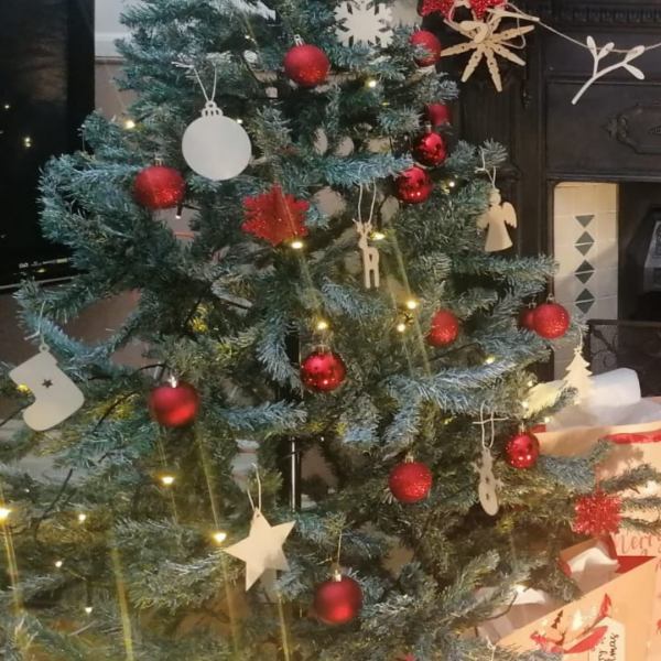 8 pack kraft Christmas tree decorations